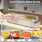 Commercial Electric Food Warmer Countertop Buffet 5*8Qt with Glass Shield